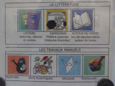 パリ、幼稚園のアクティビテを紹介した紙