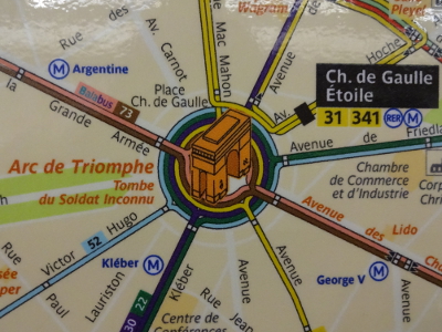 パリ、バスの路線図