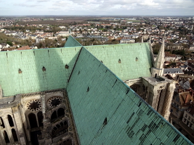 シャルトル ノートルダム大聖堂、尖塔からの眺め